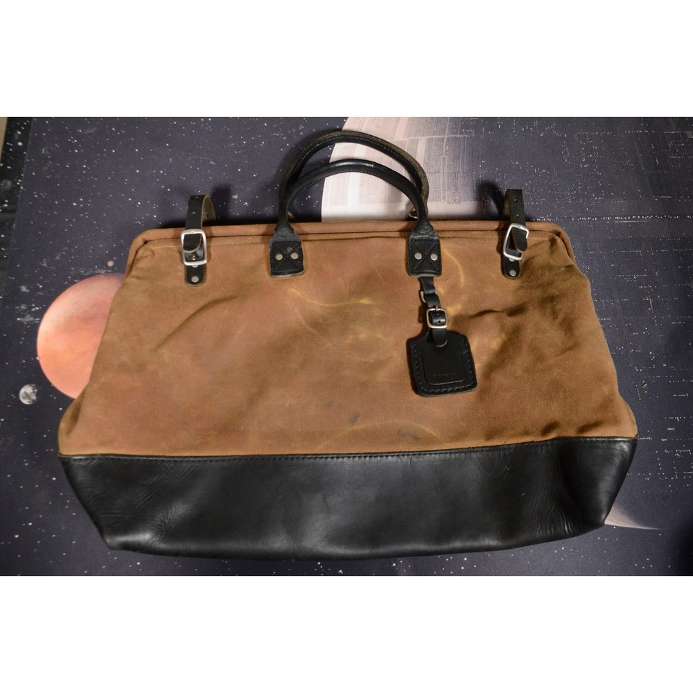 Billykirk Brown 20" Canvas Leather Overnight Bag Style 166 Sienna Made USA Men